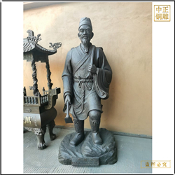古代名醫(yī)李時(shí)珍人物銅雕塑 