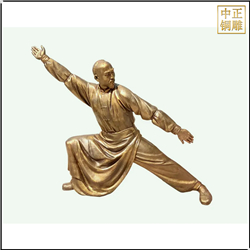 古代打太極銅雕塑